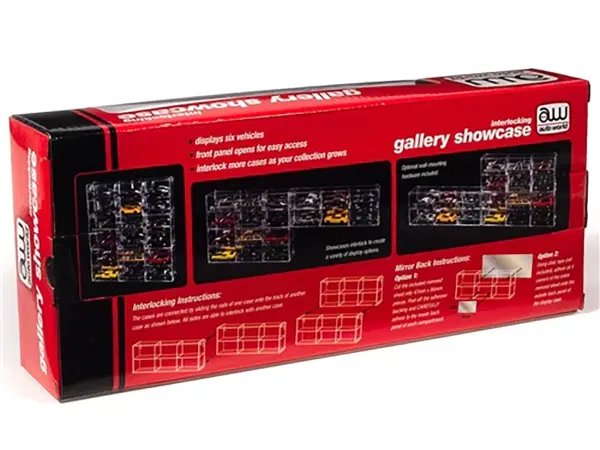 6 Car Interlocking Collectible Display Show Case for 1/64 Scale Model Cars by Auto World #2