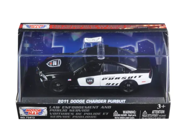 2011 Dodge Charger Pursuit Police Car In Display Showcase 1/43 Diecast Model Car by Motormax #1