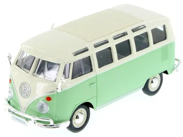 Volkswagen Van Samba Bus Green and Cream 1/25 Diecast Model by Maisto #2