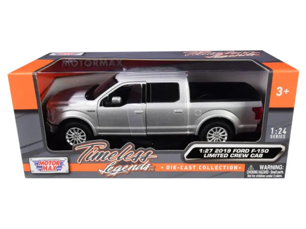 2019 Ford F-150 Limited Crew Cab Pickup Truck Metallic Silver 1/24-1/27 Diecast Model Car by Motormax #1