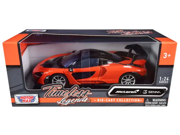 McLaren Senna Orange Metallic and Black "Timeless Legends" 1/24 Diecast Model Car by Motormax #1