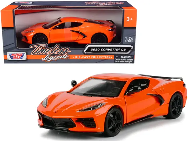 2020 Chevrolet Corvette C8 Stingray Orange "Timeless Legends" 1/24 Diecast Model Car by Motormax #1