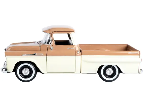 1958 Chevrolet Apache Fleetside Pickup Truck Brown and Beige 1/24 Diecast Model Car by Motormax #3