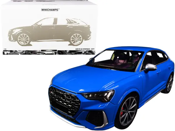 2019 Audi RS Q3 Sportback Blue Limited Edition to 240 pieces Worldwide 1/18 Diecast Model Car by Minichamps #1