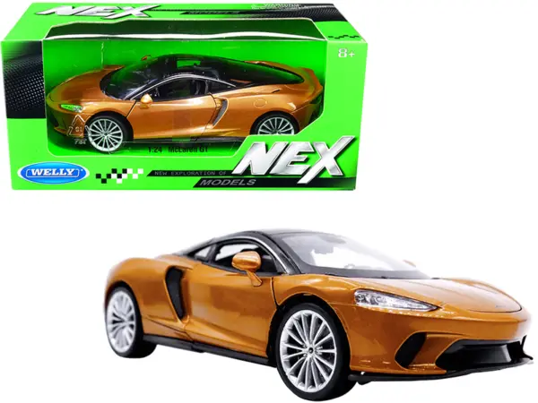 McLaren GT Gold Metallic with Black Top "NEX Models" 1/24 Diecast Model Car by Welly #1