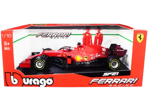 Ferrari SF21 #16 Charles Leclerc Formula One F1 Car "Ferrari Racing" Series 1/18 Diecast Model Car by Bburago #1