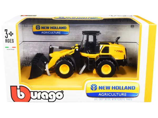 New Holland W170D Wheel Loader Yellow and Black "New Holland Agriculture" Series 1/50 Diecast Model by Bburago #1
