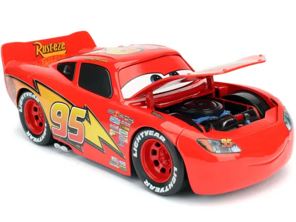 Lightning McQueen #95 Red with Extra Wheels Disney & Pixar "Cars" Movie "Hollywood Rides" Series Diecast Model Car by Jada #2