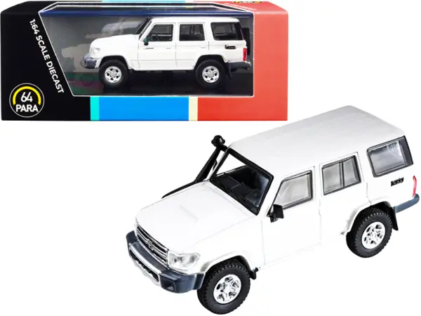Toyota Land Cruiser 76 French Vanilla Pearl White 1/64 Diecast Model Car by Paragon #1