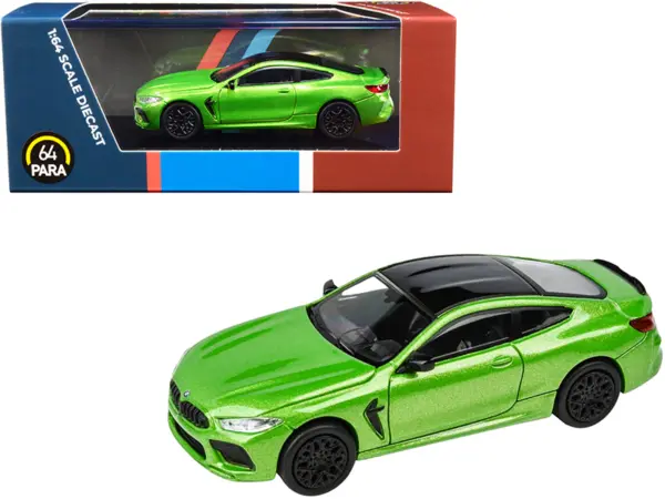 BMW M8 Coupe Java Green Metallic with Black Top 1/64 Diecast Model Car by Paragon #1