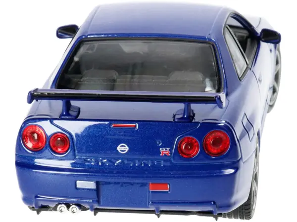 Nissan Skyline GT-R (R34) RHD (Right Hand Drive) Blue Metallic "NEX Models" 1/24 Diecast Model Car by Welly #3