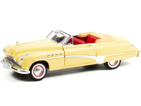 1949 Buick Roadmaster Convertible (Charlie Babbitt's) Yellow with Red Interior "Rain Man" (1988) Movie 1/18 Diecast Model Car by Greenlight #2