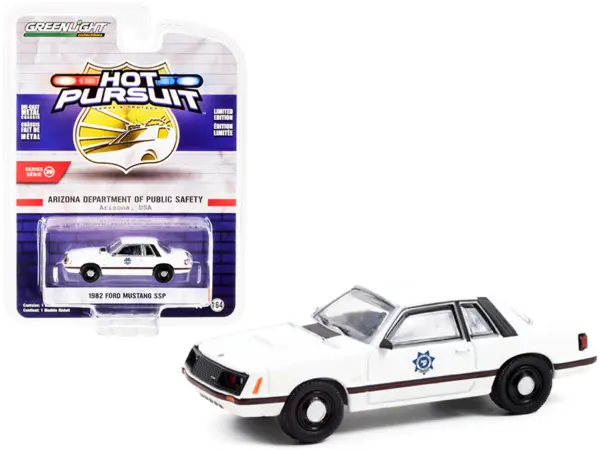 1982 Ford Mustang SSP White "Arizona Department of Public Safety" "Hot Pursuit" Series 39 1/64 Diecast Model Car by Greenlight #1