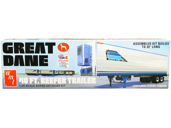 Skill 3 Model Kit Great Dane 40 Ft. Reefer Refrigerated Trailer 1/25 Scale Model by AMT #1