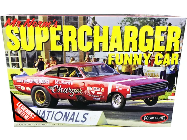 Skill 2 Model Kit 1969 Dodge Charger Funny Car "Mr. Norm's Supercharger" "Legends of the Quarter Mile" 1/25 Scale Model by Polar Lights #1