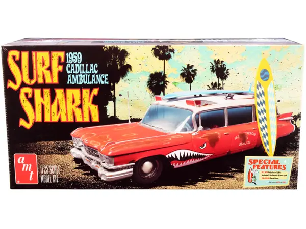 Skill 2 Model Kit 1959 Cadillac Ambulance "Surf Shark" 1/25 Scale Models by AMT #1