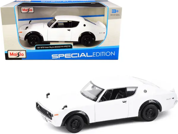 1973 Nissan Skyline 2000GT-R (KPGC110) White "Special Edition" Series 1/24 Diecast Model Car by Maisto #1