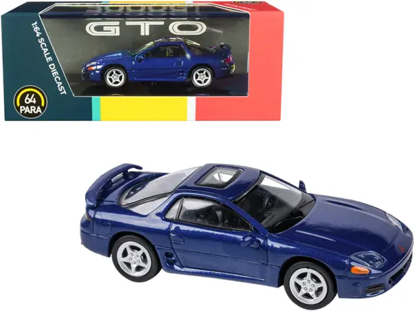 Mitsubishi 3000GT GTO with Sunroof Mariana Blue Metallic 1/64 Diecast Model Car by Paragon #1