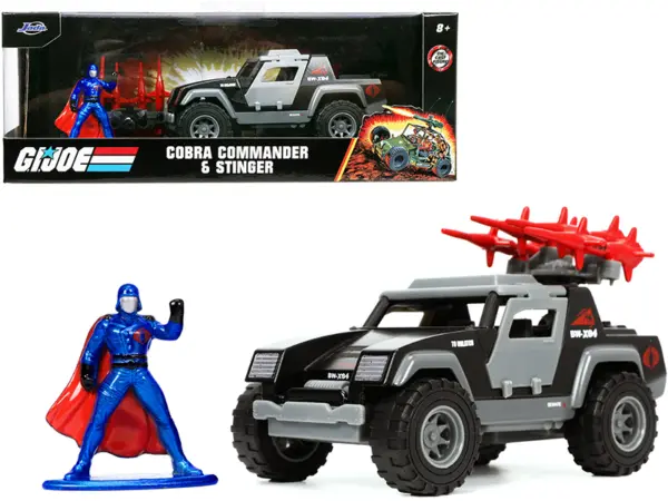 Stinger with Missile Launcher and Cobra Commander Diecast Figurine "G.I. Joe" "Hollywood Rides" Series 1/32 Diecast Model Car by Jada #1