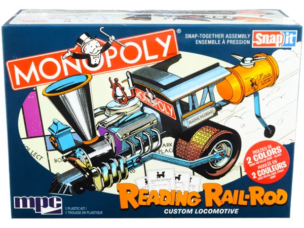 Skill 1 Snap Model Kit Reading Rail Rod Custom Locomotive "Monopoly" 1/25 Scale Model by MPC #1