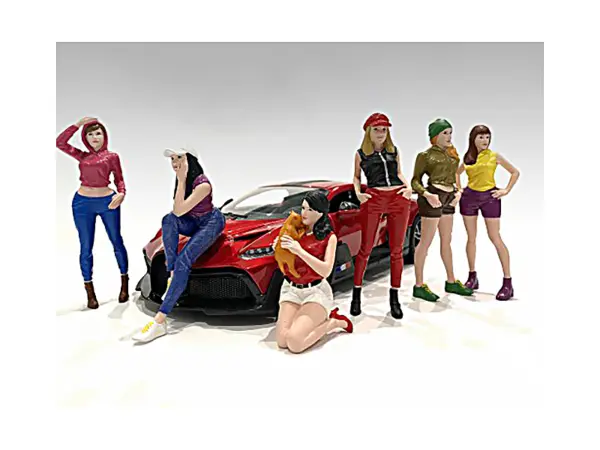 "Girls Night Out" 6 piece Figurine Set for 1/18 Scale Models by American Diorama #1