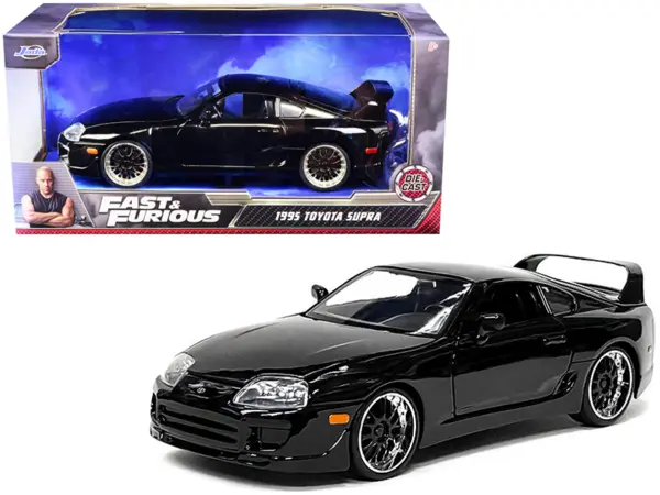 1995 Toyota Supra Black "Fast & Furious" Movie 1/24 Diecast Model Car by Jada #1