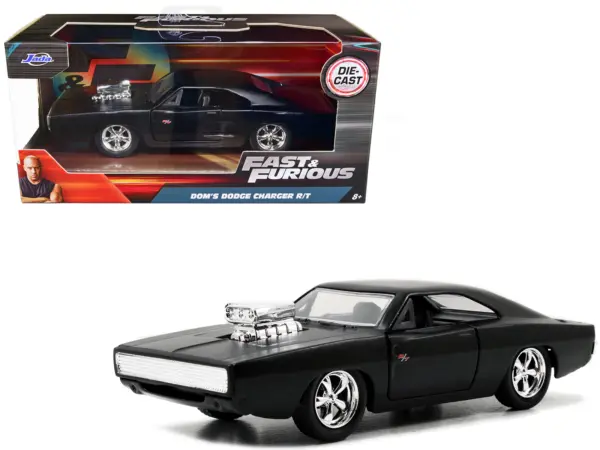 Dom's Dodge Charger R/T Matt Black "Fast & Furious" Movie 1/32 Diecast Model Car by Jada #1