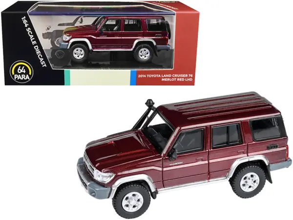 2014 Toyota Land Cruiser 76 Merlot Red Metallic 1/64 Diecast Model Car by Paragon Models #1