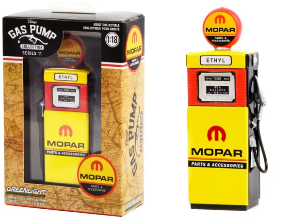 1951 Wayne 505 Gas Pump "MOPAR Parts & Accessories" Yellow "Vintage Gas Pumps" Series 11 1/18 Diecast Model by Greenlight #1
