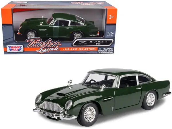 Aston Martin DB5 RHD (Right Hand Drive) Dark Green "Timeless Legends" Series 1/24 Diecast Model Car by Motormax #1