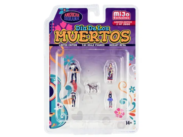 "Dia de los Muertos" 5 piece Diecast Set (2 Adults 2 Children 1 Dog Figures) Limited Edition to 3600 pieces Worldwide for 1/64 Scale Models by American Diorama #1
