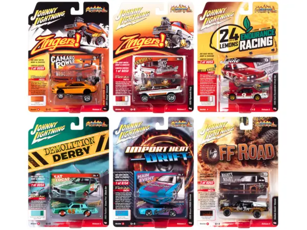 "Street Freaks" 2022 Set A of 6 Cars Release 2 1/64 Diecast Model Cars by Johnny Lightning #1