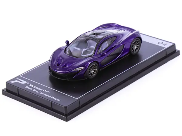 McLaren P1 Lantana Purple Metallic with Black Top "Hypercar League Collection" 1/64 Diecast Model Car by PosterCars #2