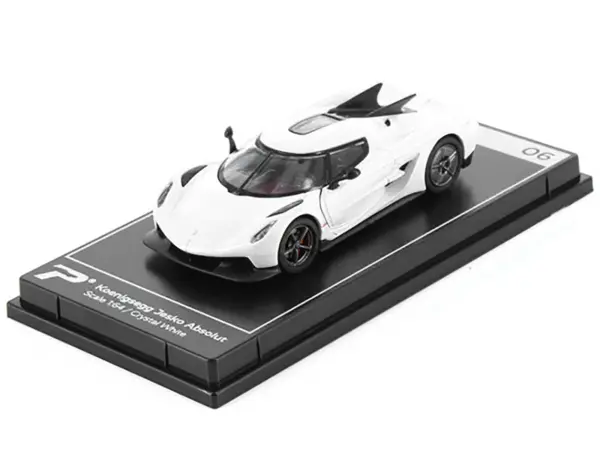 Koenigsegg Jesko Absolut Crystal White Metallic "Hypercar League Collection" 1/64 Diecast Model Car by PosterCars #2