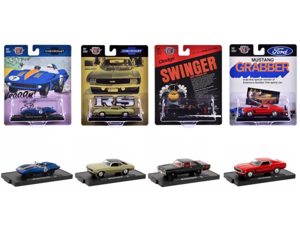 "Auto-Drivers" Set of 4 pieces in Blister Packs Release 111 Limited Edition to 9600 pieces Worldwide 1/64 Diecast Model Cars by M2 Machines #1