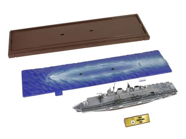 British HMS Invincible (R05) Aircraft Carrier Waterline Edition "Falklands War" (1982) British Royal Navy "Battleship" Series 1/700 Diecast Model by Metal Proud #3