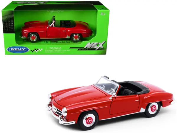 1955 Mercedes-Benz 190 SL Red "NEX Models" Series 1/24 Diecast Model Car by Welly #1