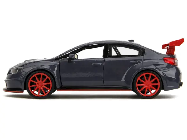 2016 Subaru WRX STI Widebody Dark Blue and Yuji Itadori Diecast Figure "Jujutsu Kaisen" (2020–2023) TV Series "Anime Hollywood Rides" Series 1/24 Diecast Model Car by Jada #3