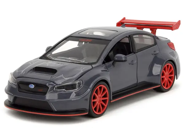 2016 Subaru WRX STI Widebody Dark Blue and Yuji Itadori Diecast Figure "Jujutsu Kaisen" (2020–2023) TV Series "Anime Hollywood Rides" Series 1/24 Diecast Model Car by Jada #5
