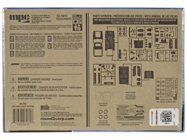 Skill 2 Model Kit 1988 Dodge Shelby Daytona Z 2-in-1 Kit 1/25 Scale Model by MPC #4