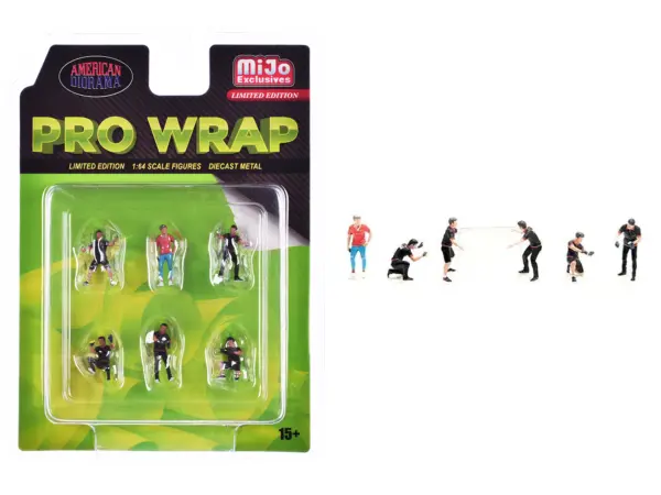 "Pro Wrap" 6 piece Diecast Figure Set (6 Figures) Limited Edition for 1/64 Scale Models by American Diorama #1