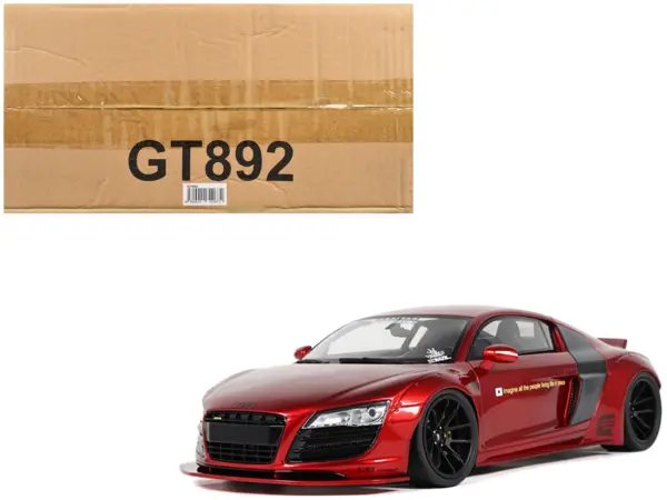 2022 Audi R8 "LB Works" Red Metallic 1/18 Model Car by GT Spirit #1