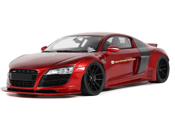 2022 Audi R8 "LB Works" Red Metallic 1/18 Model Car by GT Spirit #2