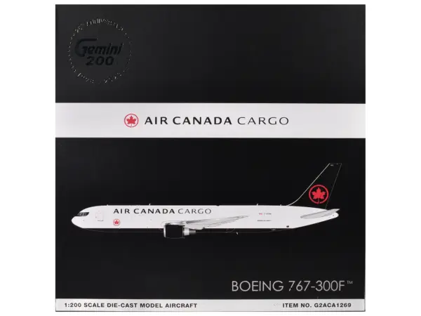 Boeing 767-300F Commercial Aircraft "Air Canada Cargo" (C-GXHM) White with Black Tail "Gemini 200" Series 1/200 Diecast Model Airplane by GeminiJets #3