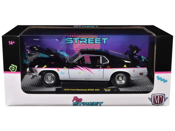 1970 Ford Mustang BOSS 429 "Pro Street" Black and Gray with Graphics Limited Edition to 6650 pieces Worldwide 1/24 Diecast Model Car by M2 Machines #3