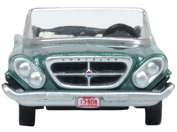 1961 Chrysler 300 Convertible Pinewood Green Metallic 1/87 (HO) Scale Diecast Model Car by Oxford Diecast #3
