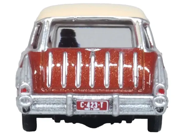 1957 Chevrolet Nomad Adobe Beige with Sierra Gold Top 1/87 (HO) Scale Diecast Model Car by Oxford Diecast #4