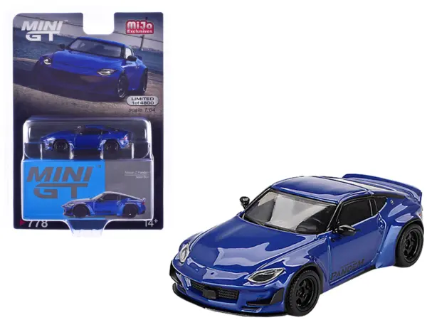Nissan Z "Pandem" Seiran Blue Metallic Limited Edition to 4800 pieces Worldwide 1/64 Diecast Model Car by Mini GT #1