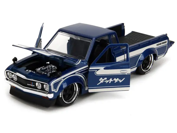 1972 Datsun 620 Pickup Truck Blue Metallic and Cream "JDM Tuners" Series 1/24 Diecast Model Car by Jada #2