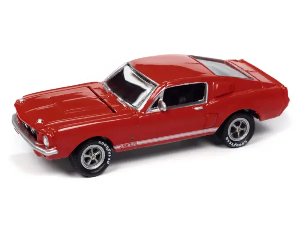 1967 Shelby GT-350 Red with White Side Stripes "Mecum Auctions" "Pop Culture" 2024 Release 2 1/64 Diecast Model Car by Johnny Lightning #2